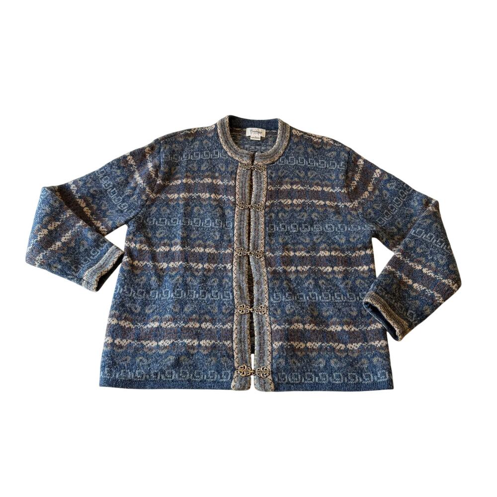 Vtg Y2K 200s Nordic Wool Cardigan Sz S